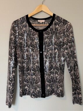 Tory Burch Merino Wool Sequin Cardigan